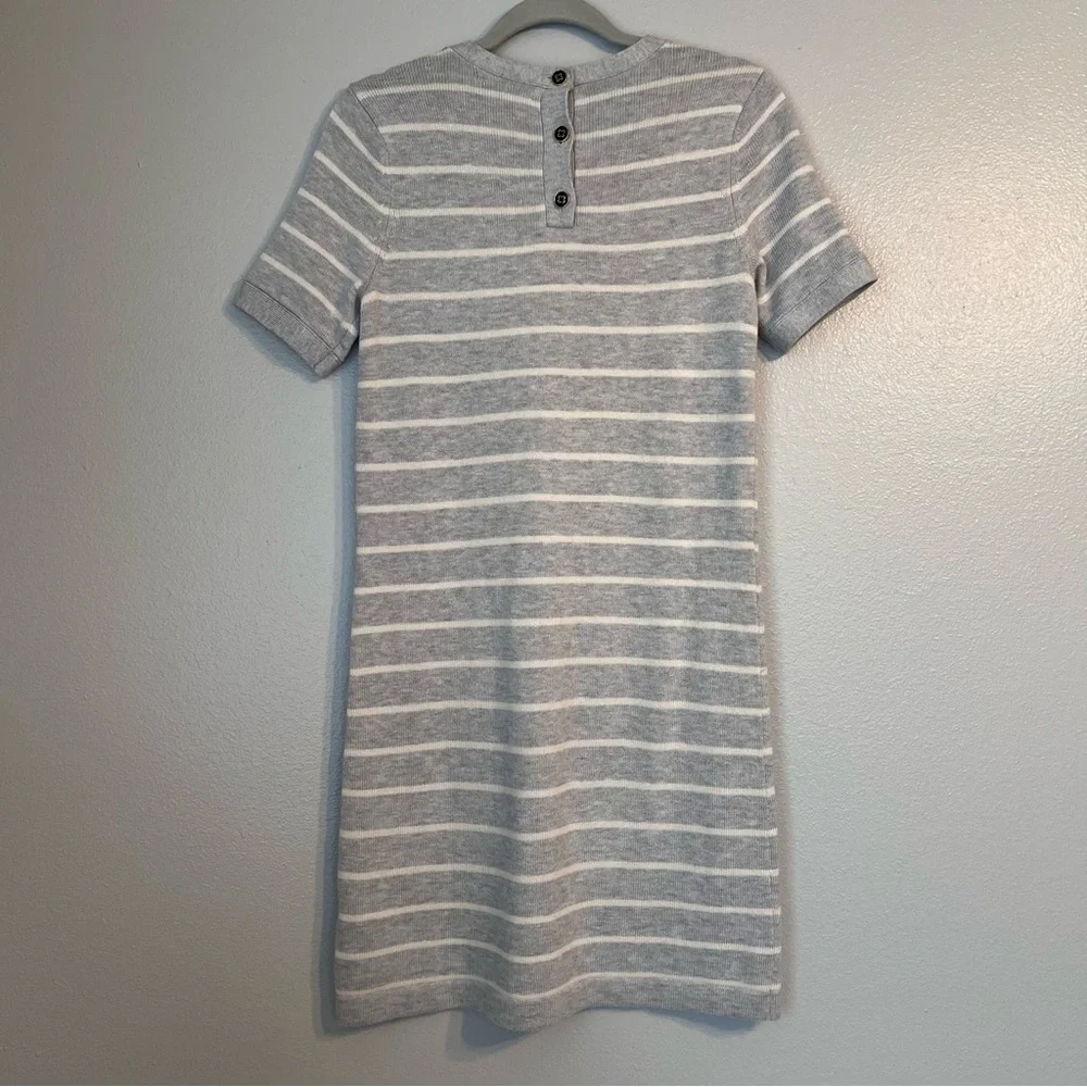 Banana Republic Womens Gray White Short‎ Sleeve Cotton Dress Casual Small - Picture 2 of 10